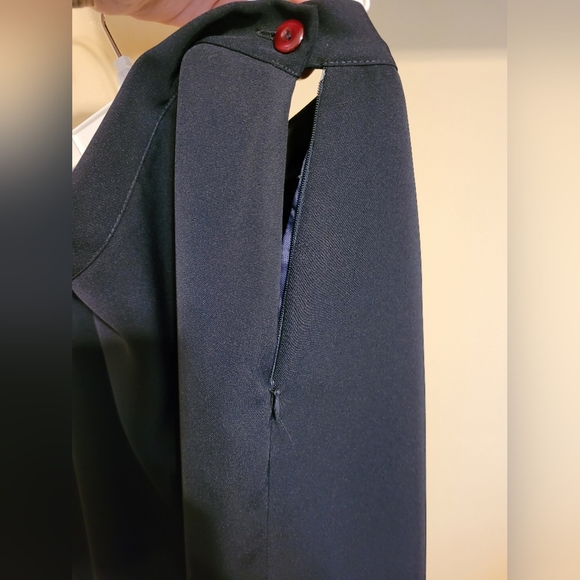 Navy Asymmetrical Skirt Made in Italy - Picture 3 of 4